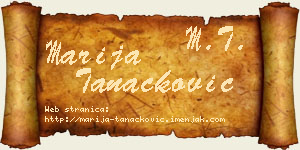 Marija Tanacković vizit kartica
